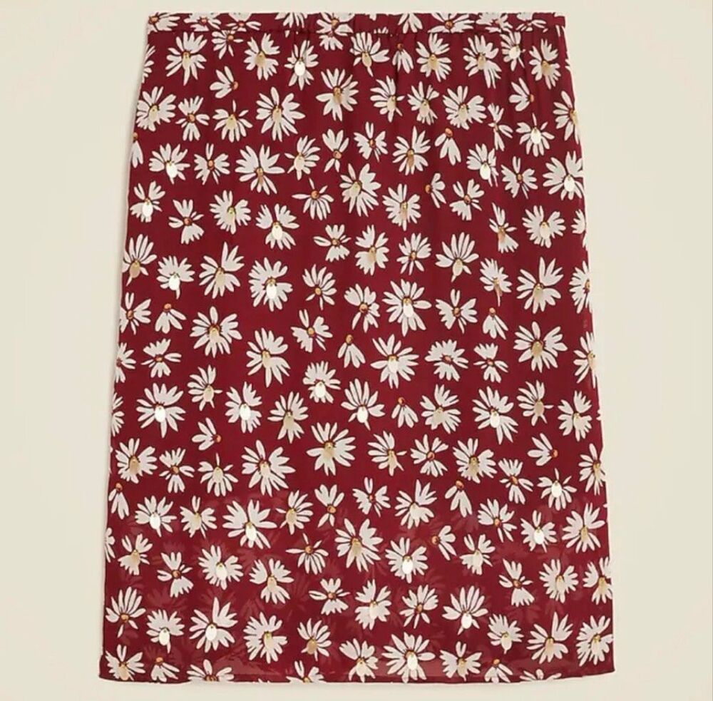J. Crew Collection Gwen knee-length layered slip skirt in embellished daisy chif